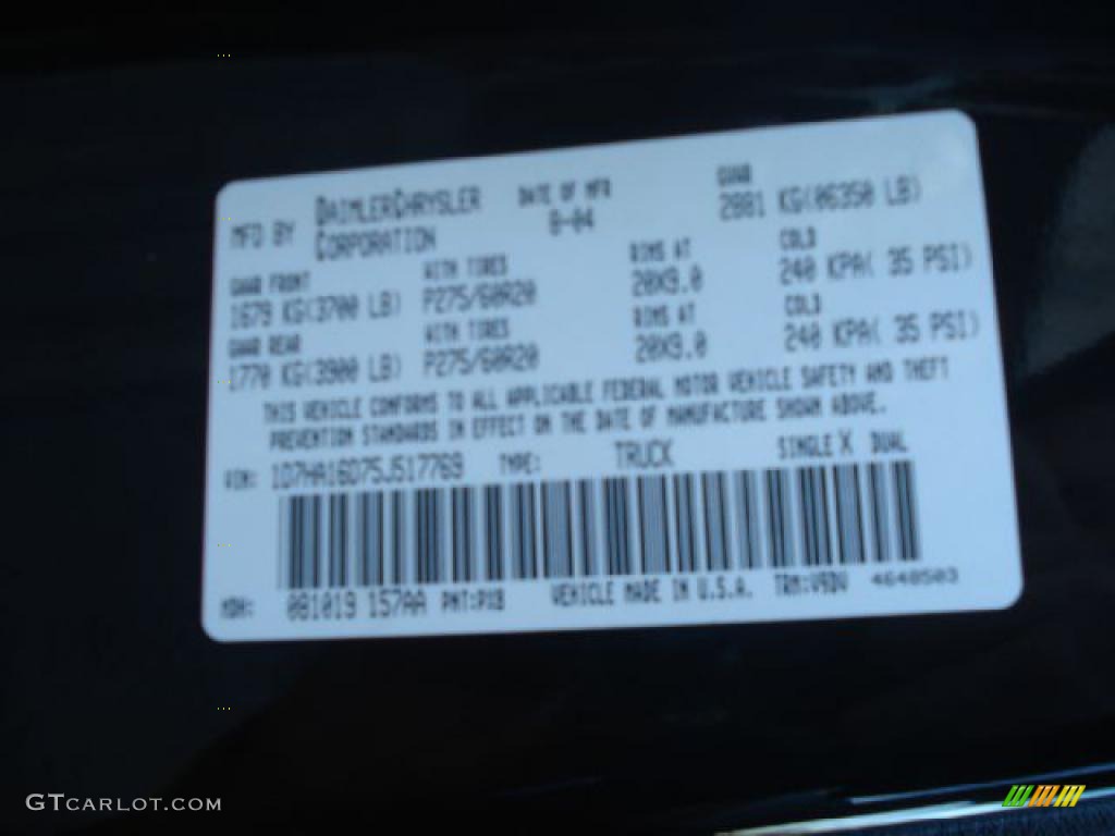 2005 Ram 1500 SLT Rumble Bee Regular Cab - Black / Dark Slate Gray photo #35