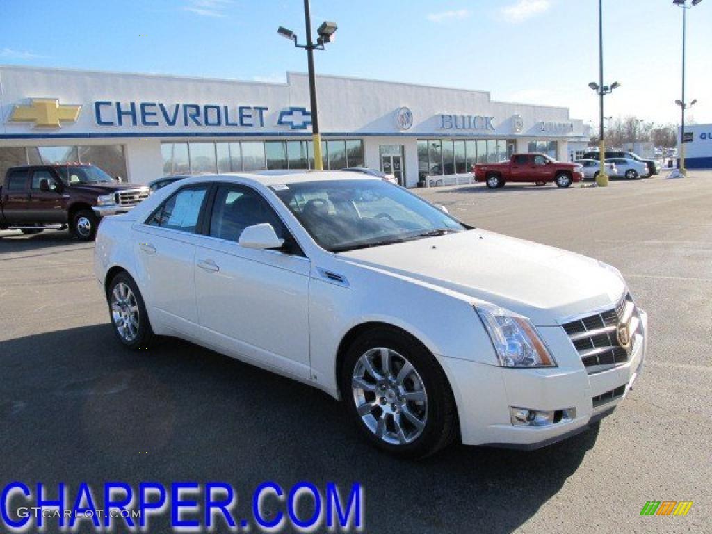 2009 CTS 4 AWD Sedan - White Diamond Tri-Coat / Ebony photo #1