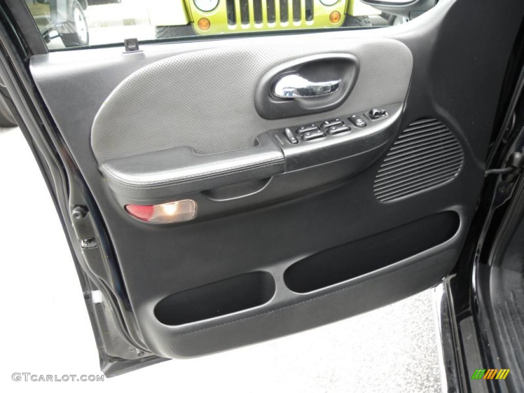 2002 Ford F150 Harley-Davidson SuperCrew Black/Grey Door Panel Photo #45224149