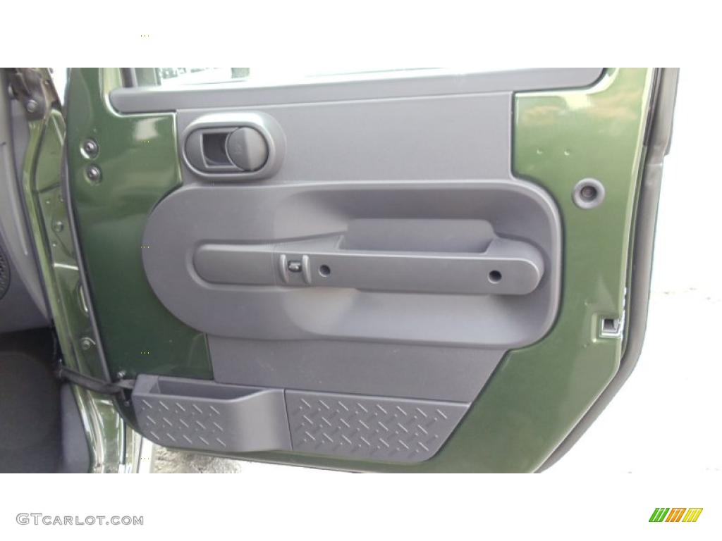 2009 Jeep Wrangler Rubicon 4x4 Dark Slate Gray/Medium Slate Gray Door Panel Photo #45226317