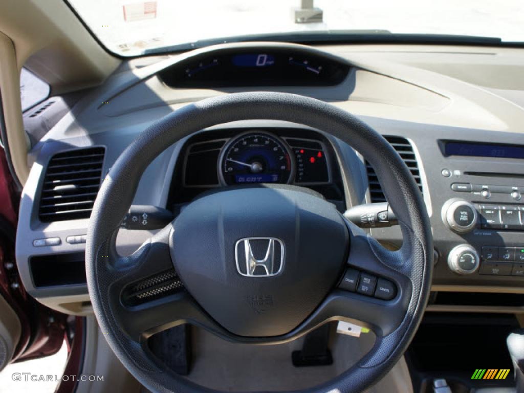 2007 Honda Civic LX Sedan Ivory Steering Wheel Photo #45231825