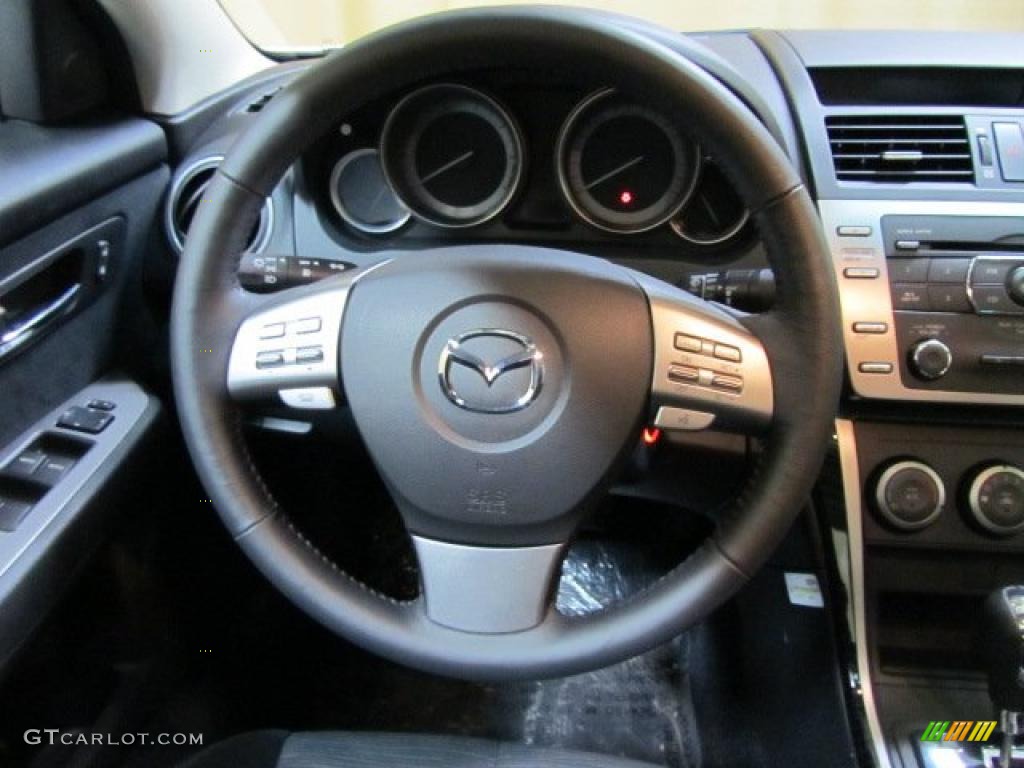 2011 Mazda MAZDA6 i Sport Sedan Black Steering Wheel Photo #45233409