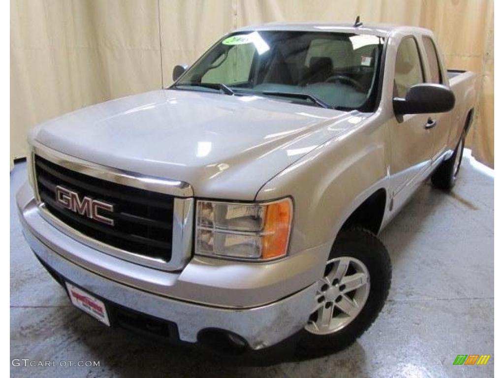 2008 Sierra 1500 SLE Extended Cab 4x4 - Silver Birch Metallic / Light Titanium photo #1