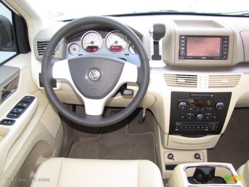 2010 Volkswagen Routan SEL Ceylon Beige Dashboard Photo #45235129