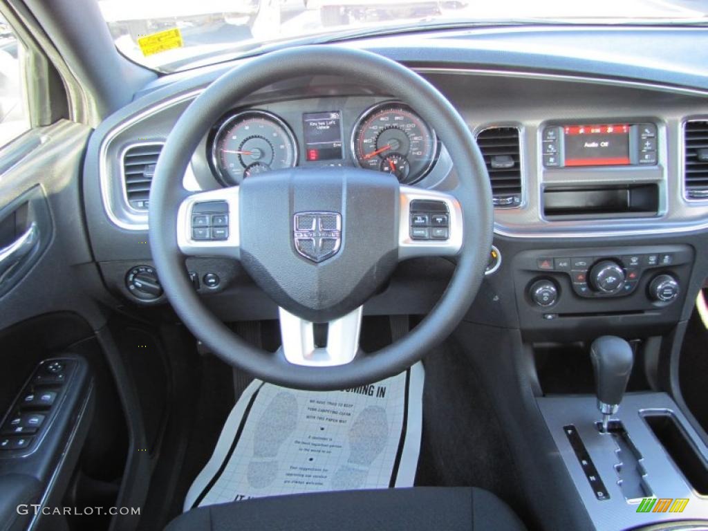 2011 Dodge Charger SE Black Steering Wheel Photo #45237425