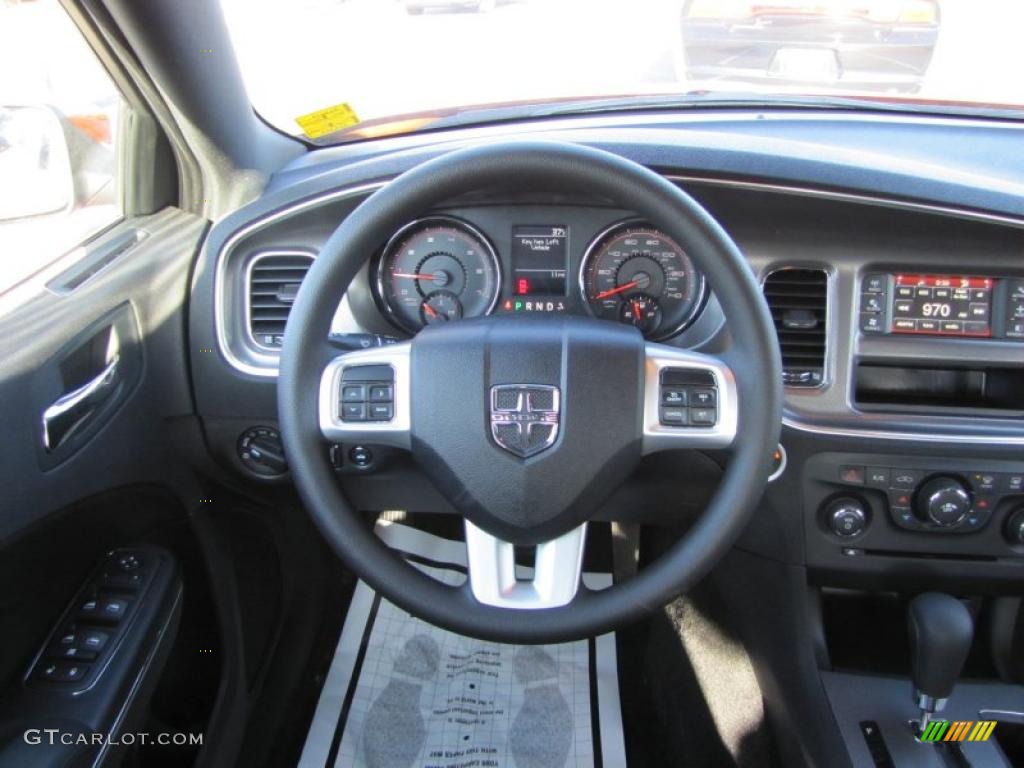 2011 Dodge Charger SE Black Steering Wheel Photo #45237573