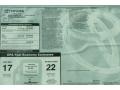 2011 Toyota Highlander Limited 4WD Window Sticker