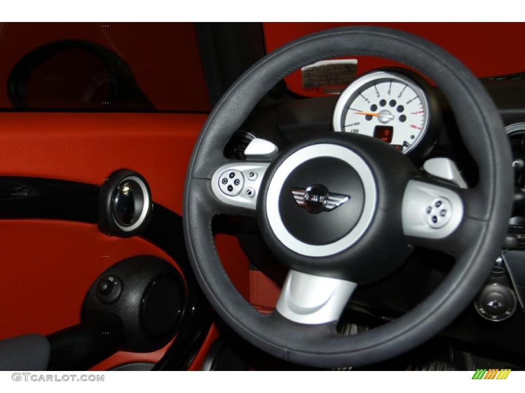 2008 Mini Cooper S Hardtop Lounge Redwood Steering Wheel Photo #45242322