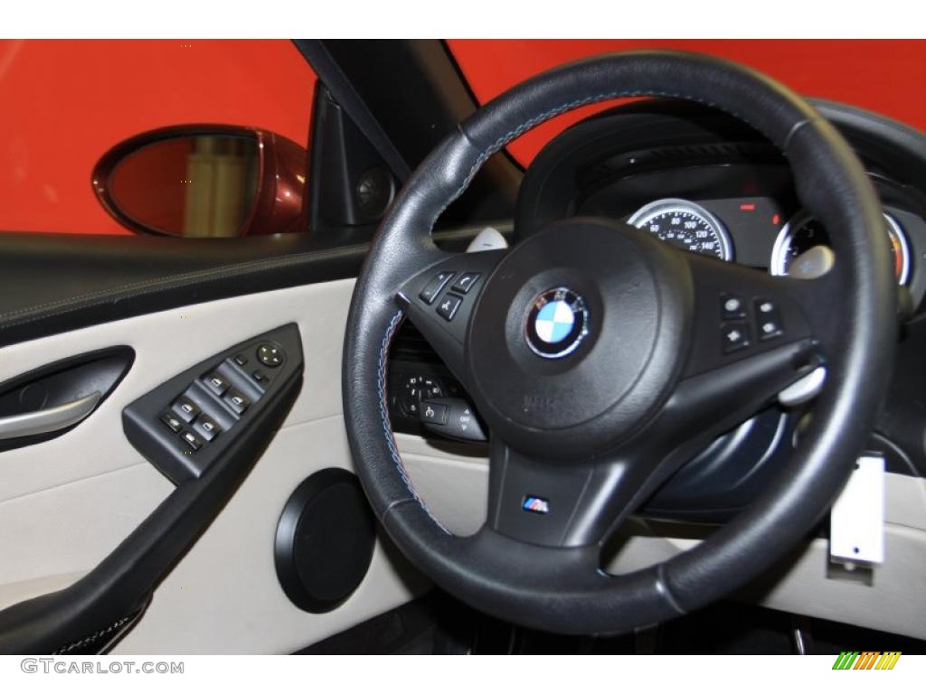 2007 BMW M6 Convertible Silverstone II Steering Wheel Photo #45245686
