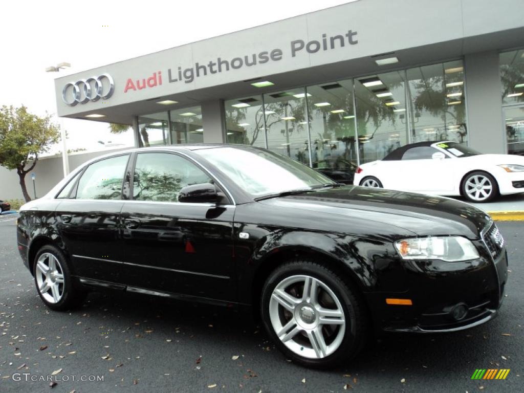 2008 A4 2.0T S-Line Sedan - Brilliant Black / Beige photo #1