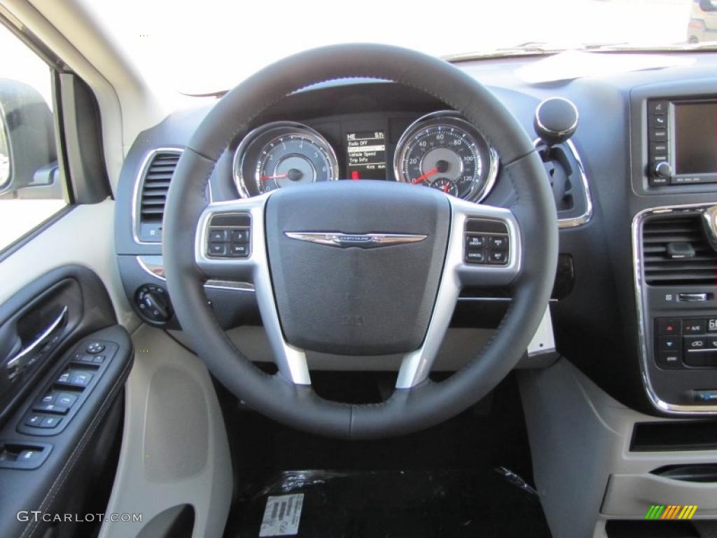 2011 Chrysler Town & Country Touring Black/Light Graystone Steering Wheel Photo #45249564