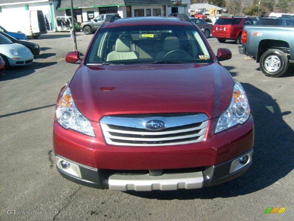 2011 Outback 2.5i Limited Wagon - Ruby Red Pearl / Warm Ivory photo #2