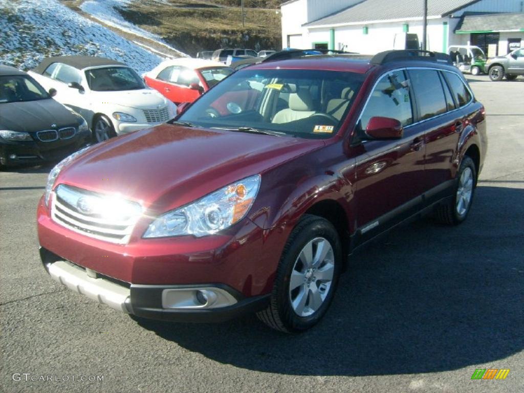 2011 Outback 2.5i Limited Wagon - Ruby Red Pearl / Warm Ivory photo #3