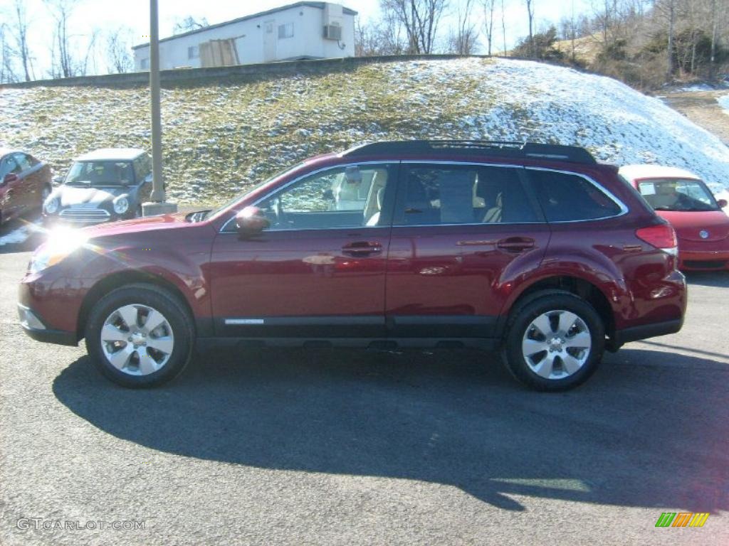 2011 Outback 2.5i Limited Wagon - Ruby Red Pearl / Warm Ivory photo #4