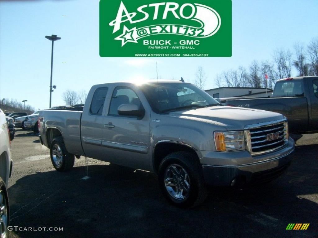 2008 Sierra 1500 SLT Extended Cab 4x4 - Silver Birch Metallic / Ebony/Light Titanium photo #1