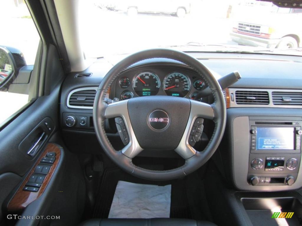 2008 GMC Yukon Hybrid Ebony Steering Wheel Photo #45252964