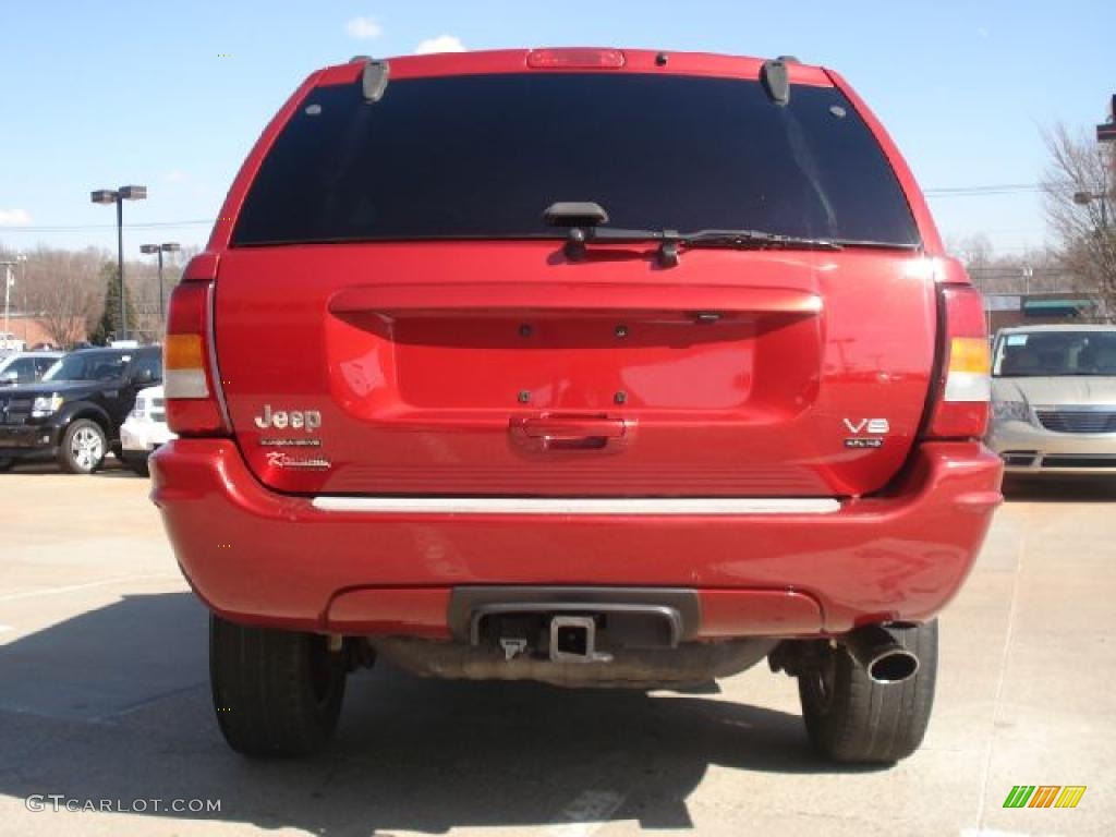 2002 Grand Cherokee Overland 4x4 - Inferno Red Tinted Pearlcoat / Dark Slate Gray photo #4