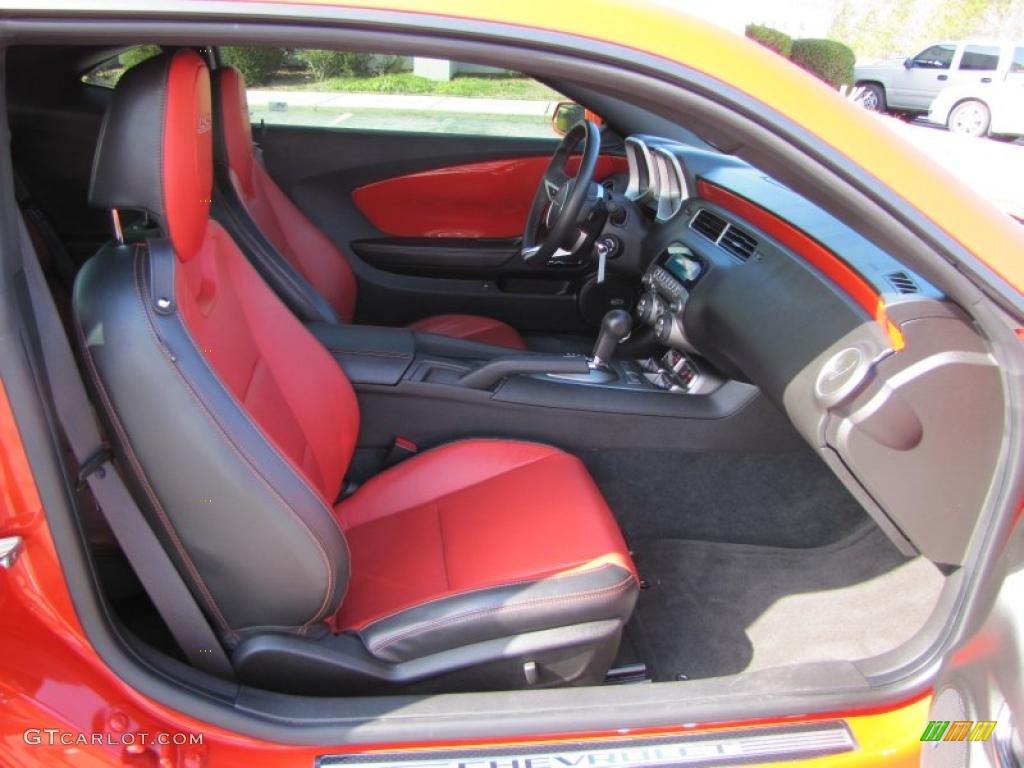 Black/Inferno Orange Interior 2010 Chevrolet Camaro SS/RS Coupe Photo #45254240