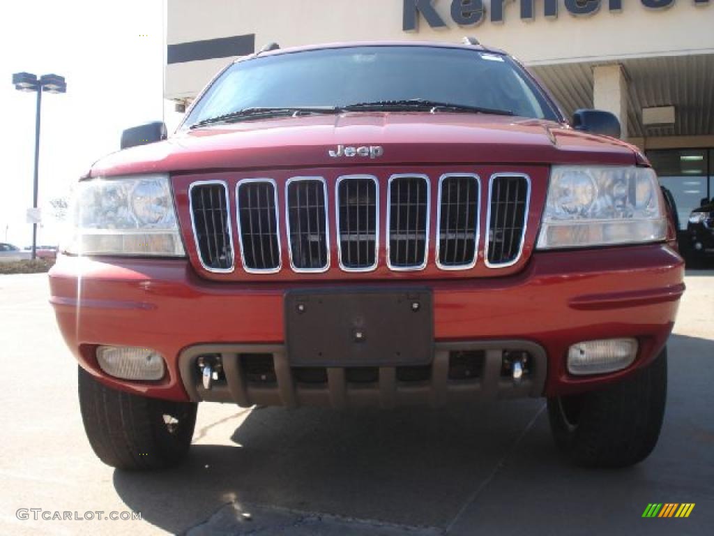 2002 Grand Cherokee Overland 4x4 - Inferno Red Tinted Pearlcoat / Dark Slate Gray photo #8