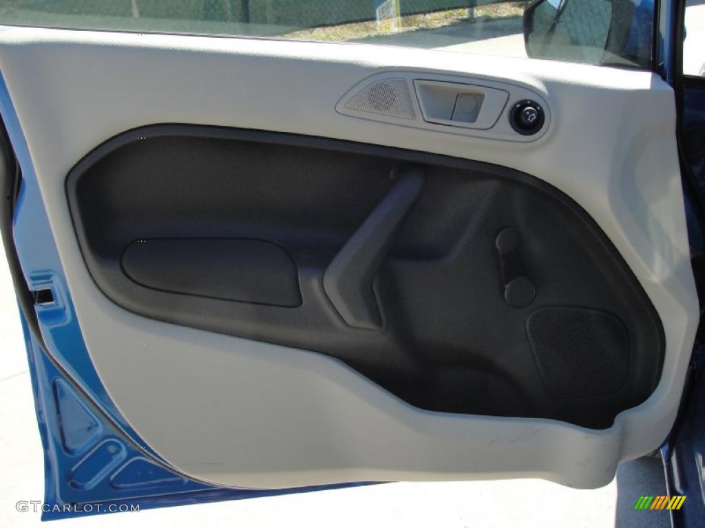 2011 Ford Fiesta S Sedan Light Stone/Charcoal Black Cloth Door Panel Photo #45258167