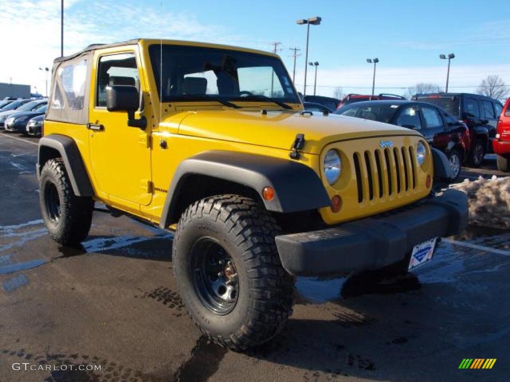 2009 Wrangler X 4x4 - Detonator Yellow / Dark Slate Gray/Medium Slate Gray photo #2