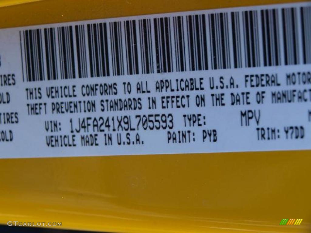 2009 Wrangler Color Code PYB for Detonator Yellow Photo #45258339