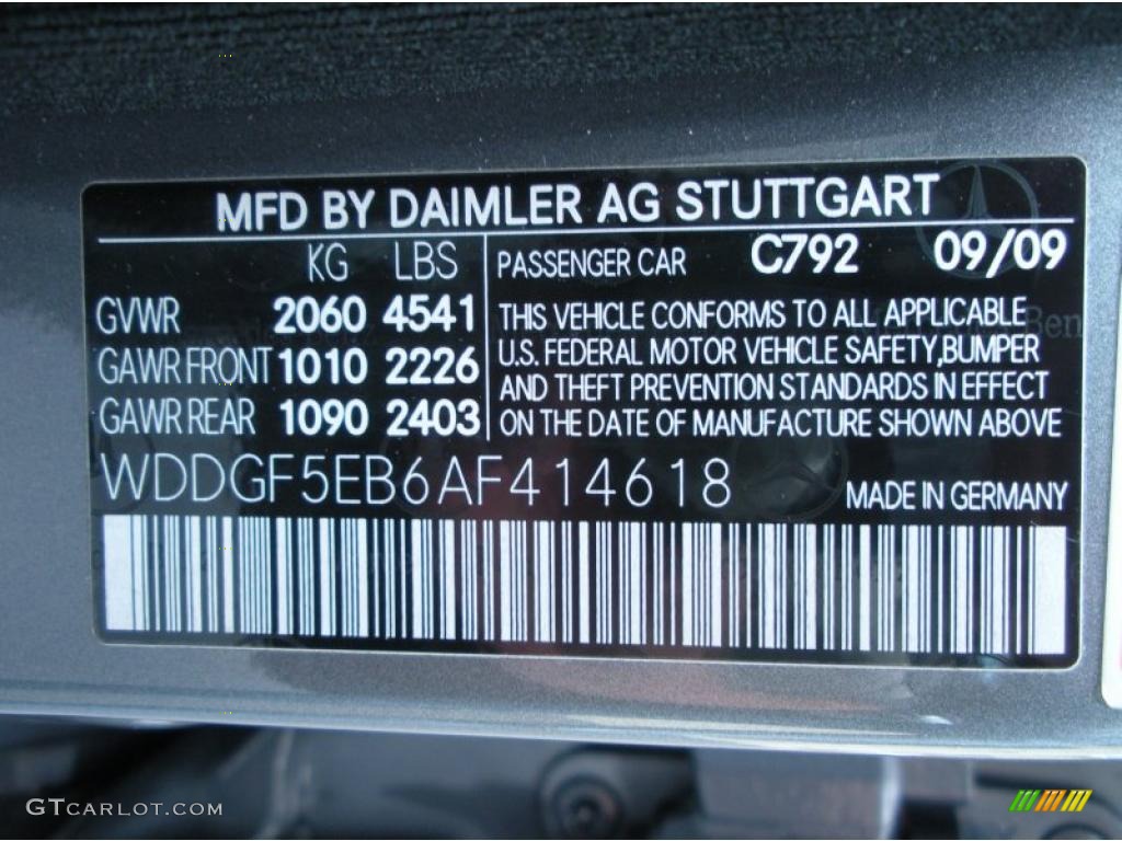 2010 C Color Code 792 for Palladium Silver Metallic Photo #45261656
