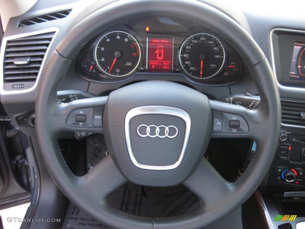 2009 Audi Q5 3.2 Premium quattro Black Steering Wheel Photo #45268030
