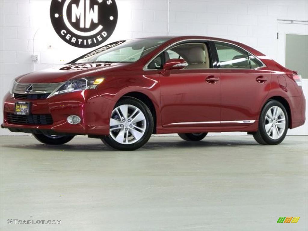 2010 HS 250h Hybrid Premium - Matador Red Mica / Parchment photo #1