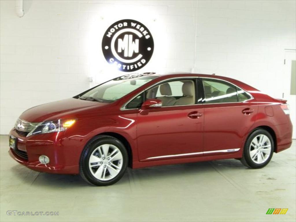 2010 HS 250h Hybrid Premium - Matador Red Mica / Parchment photo #4