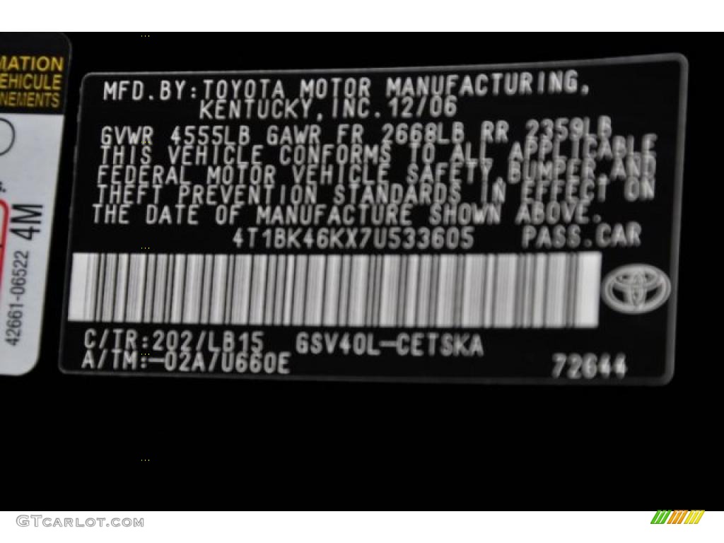 2007 Camry SE V6 - Black / Dark Charcoal photo #9