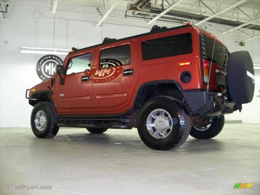 2003 H2 SUV - Sunset Orange Metallic / Wheat photo #8