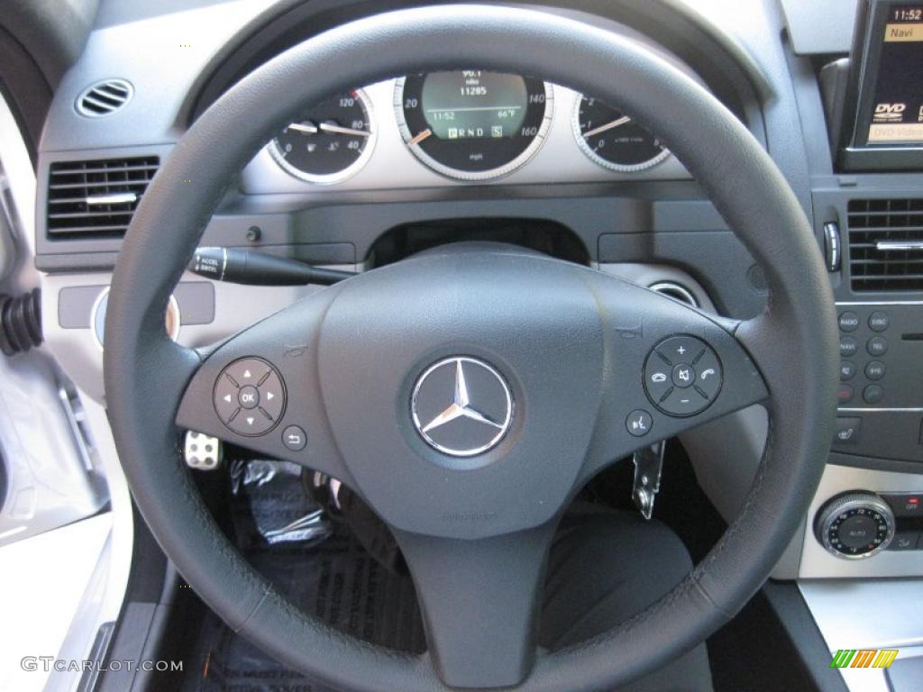 2008 Mercedes-Benz C 300 Sport Grey/Black Steering Wheel Photo #45278325