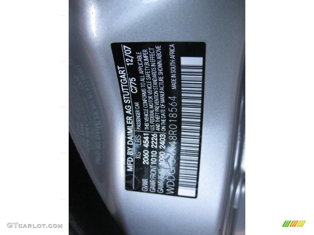 2008 C Color Code 775 for Iridium Silver Metallic Photo #45278495