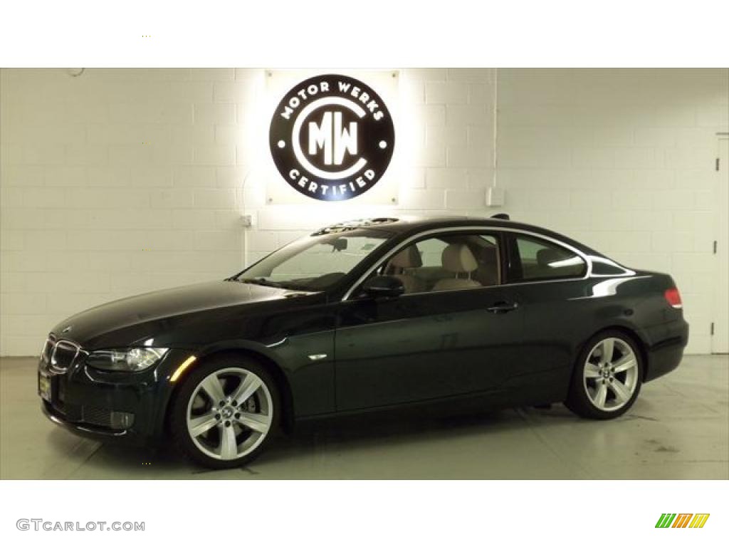 2007 3 Series 335i Coupe - Deep Green Metallic / Cream Beige photo #4