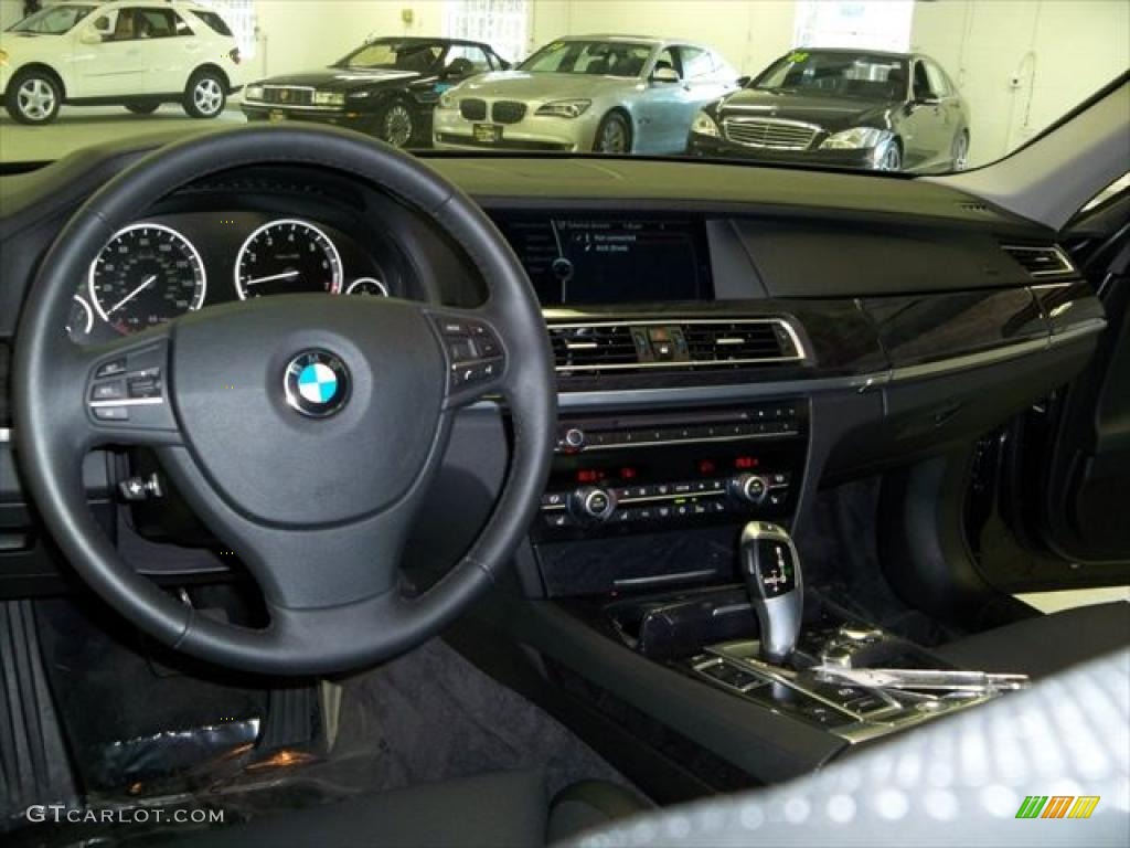 2009 BMW 7 Series 750i Sedan Black Nappa Leather Dashboard Photo #45279201