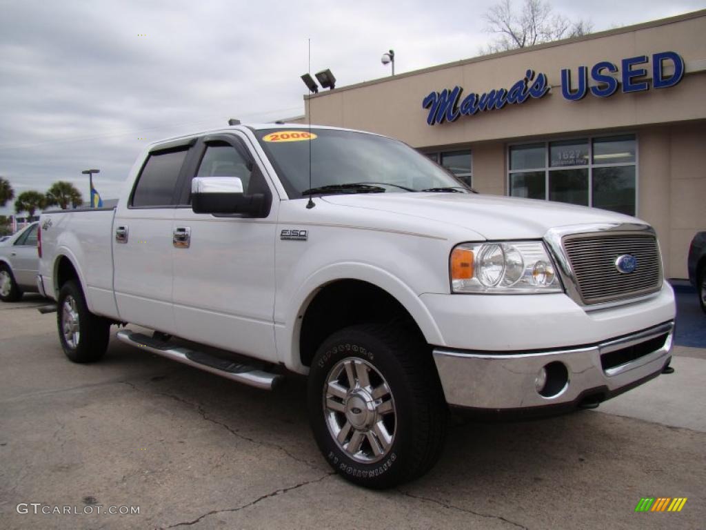 2006 F150 Lariat SuperCrew 4x4 - Oxford White / Tan photo #2