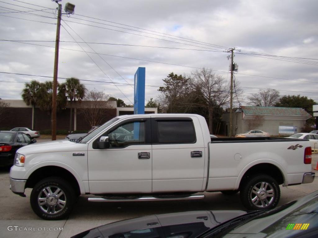 2006 F150 Lariat SuperCrew 4x4 - Oxford White / Tan photo #5