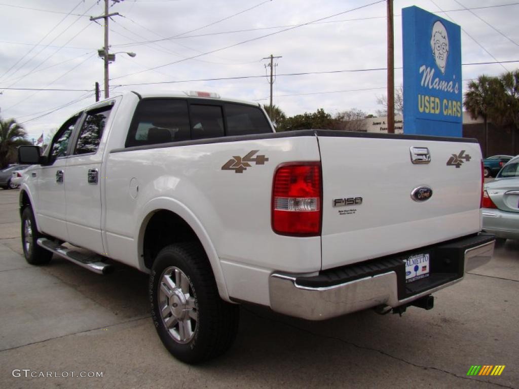 2006 F150 Lariat SuperCrew 4x4 - Oxford White / Tan photo #6