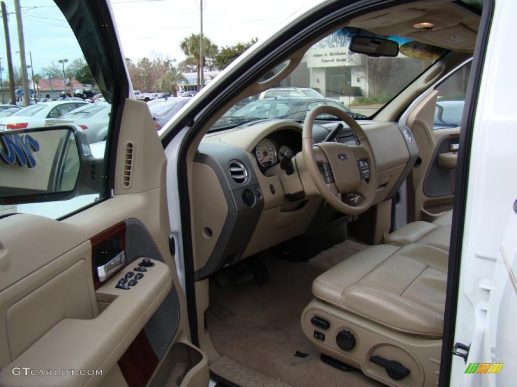 2006 F150 Lariat SuperCrew 4x4 - Oxford White / Tan photo #10