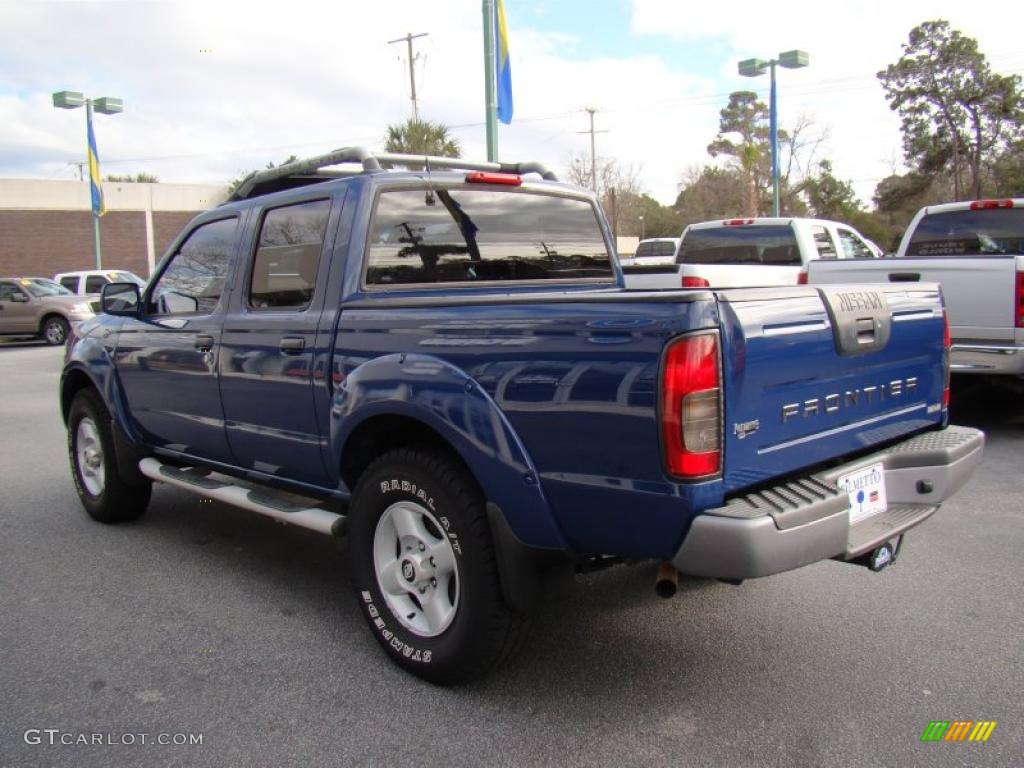 2001 Frontier SE V6 Crew Cab - Just Blue Metallic / Gray photo #7