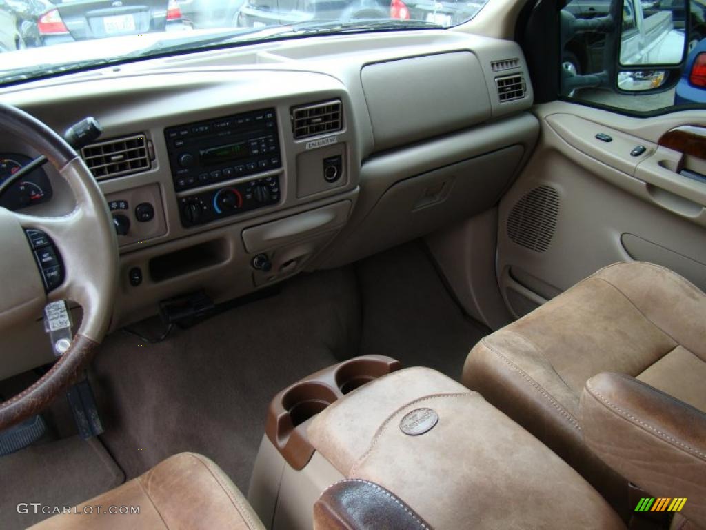 2004 Ford F350 Super Duty King Ranch Crew Cab 4x4 Dually Castano Brown Leather Dashboard Photo #45290024