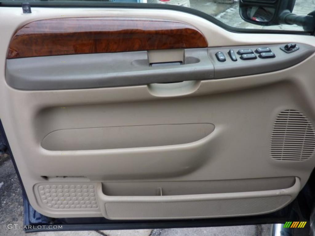 2003 Ford F350 Super Duty Lariat Crew Cab 4x4 Medium Parchment Door Panel Photo #45291557