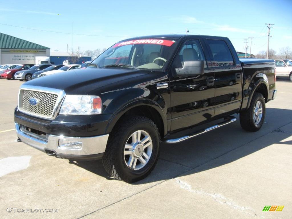 2004 F150 Lariat SuperCrew 4x4 - Black / Tan photo #3