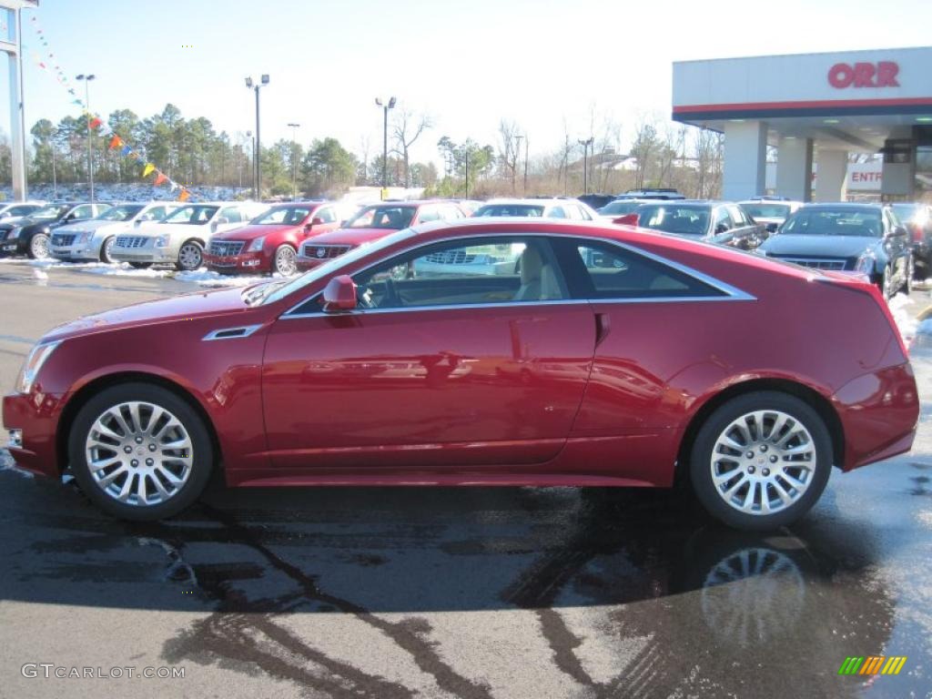 2011 CTS Coupe - Crystal Red Tintcoat / Cashmere/Cocoa photo #2