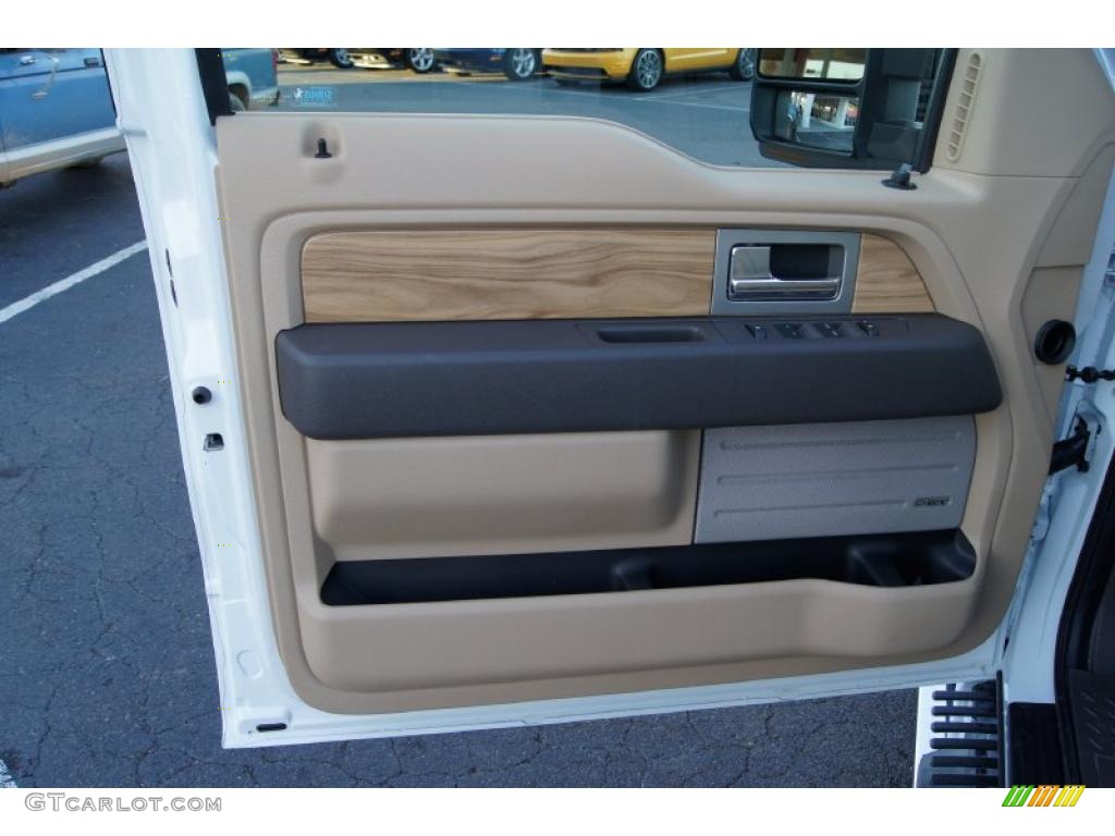 2011 Ford F150 Lariat SuperCrew 4x4 Pale Adobe Door Panel Photo #45306749