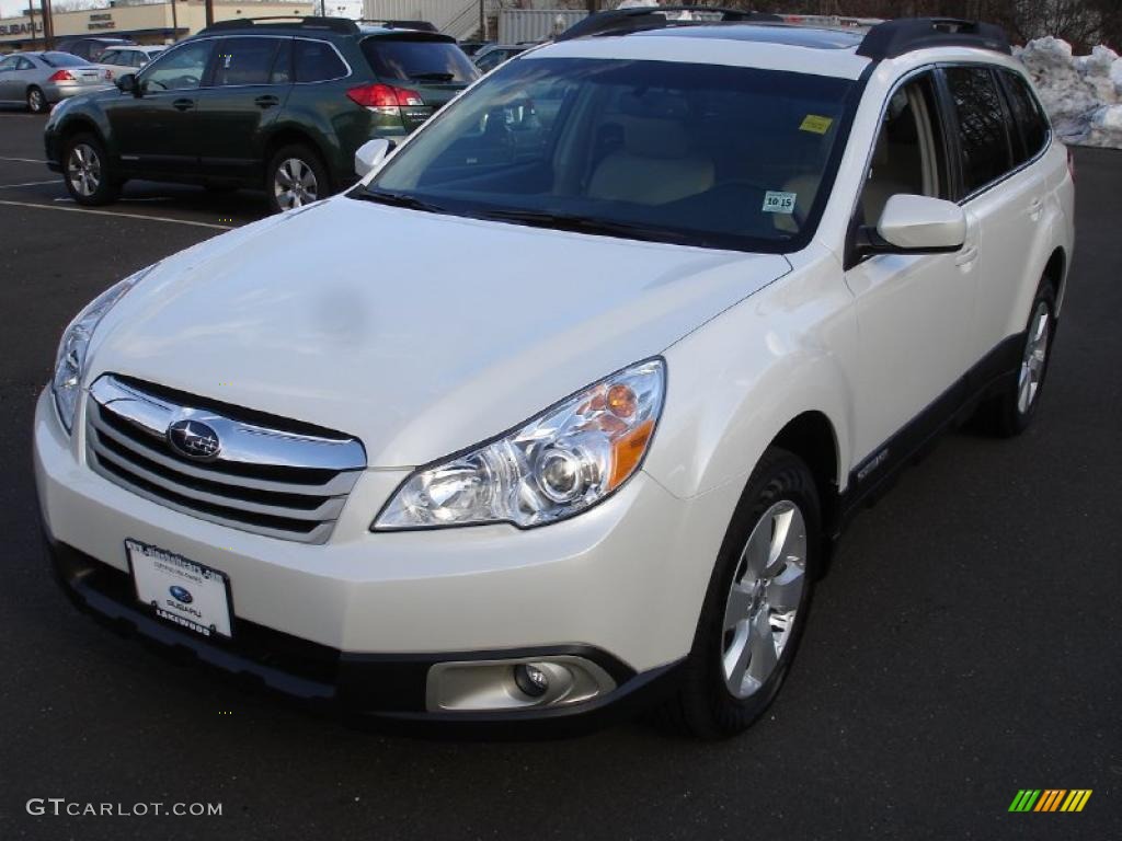 2011 Outback 2.5i Premium Wagon - Satin White Pearl / Warm Ivory photo #1