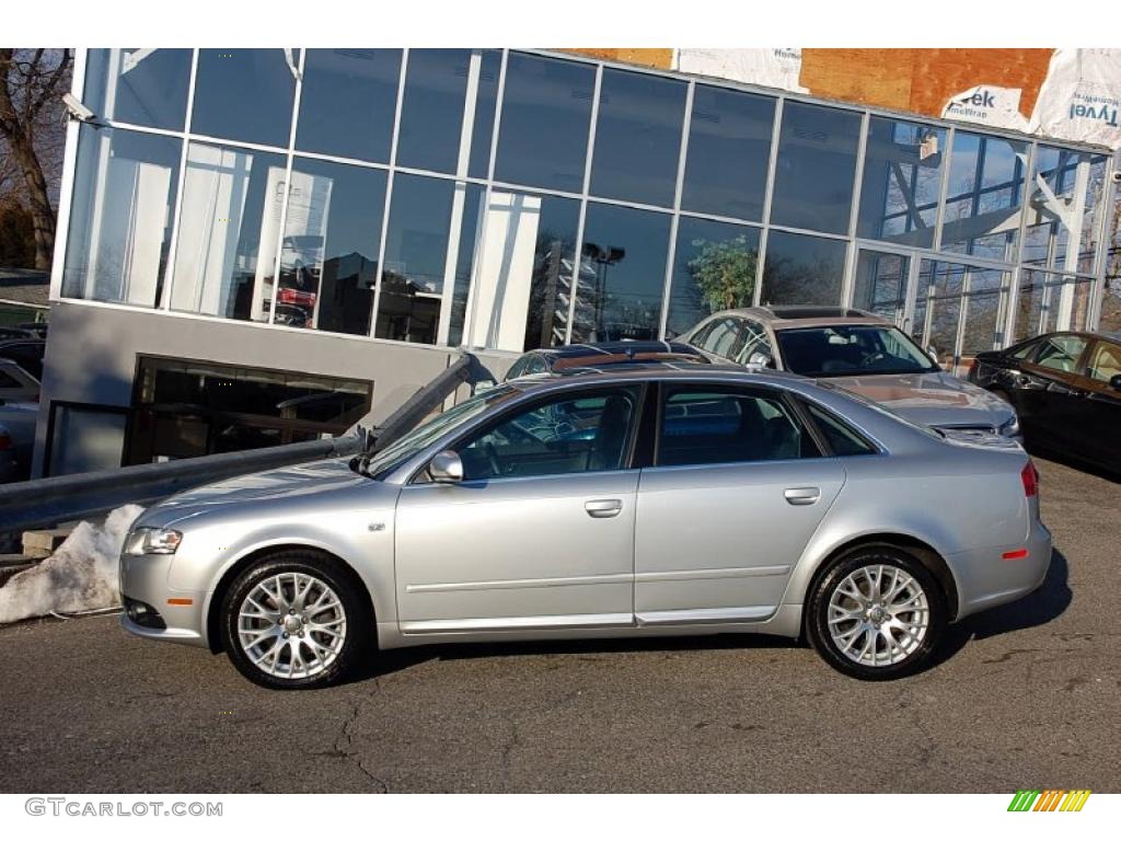 2008 A4 2.0T quattro S-Line Sedan - Light Silver Metallic / Black photo #3