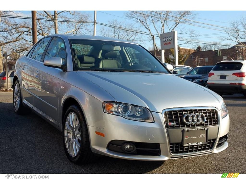 2008 A4 2.0T quattro S-Line Sedan - Light Silver Metallic / Black photo #10