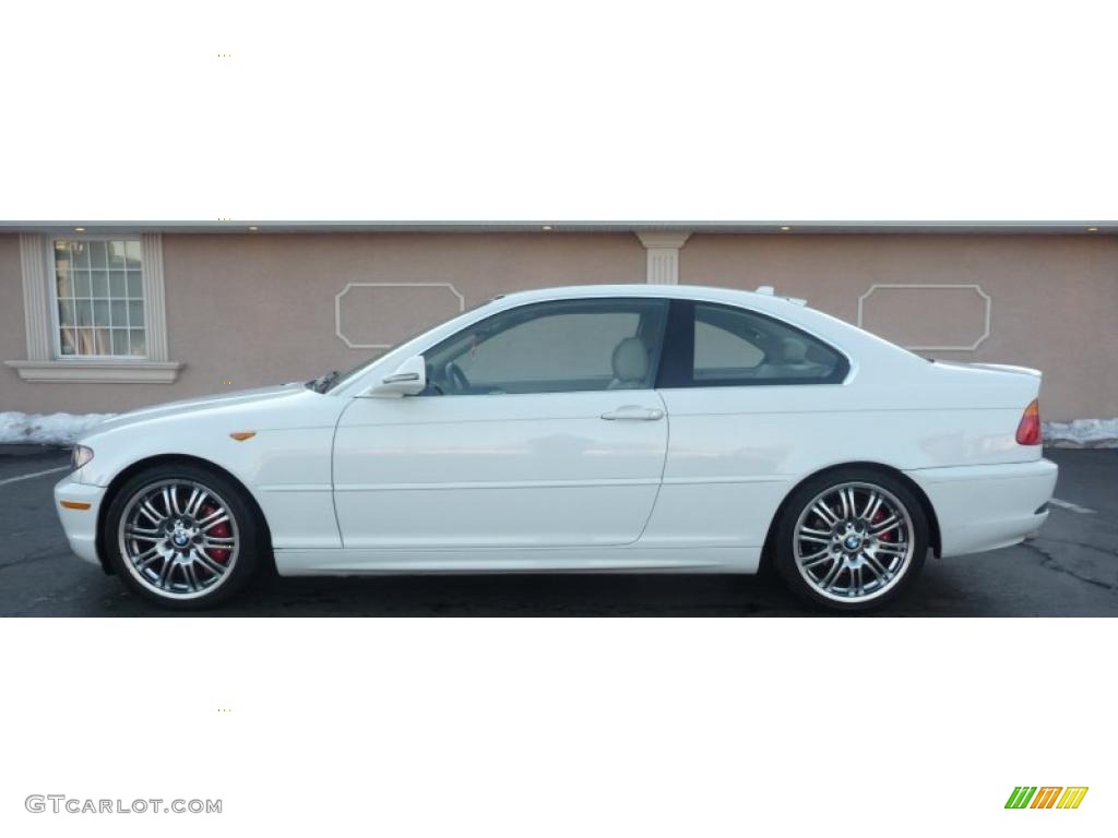 2004 3 Series 325i Coupe - Alpine White / Sand photo #12